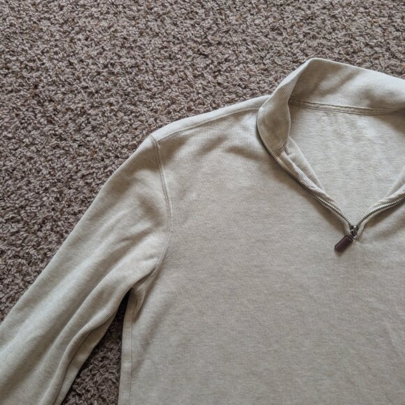 Polo Ralph Lauren Pullover Sweater Men’s L Beige 1/4 Zip - Picture 5 of 13